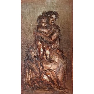 Simka Simkhovitch, Simka Simkhovitch WPA Artist Oil Painting Family Mother, Kids American Modernist, c.1930's For Sale