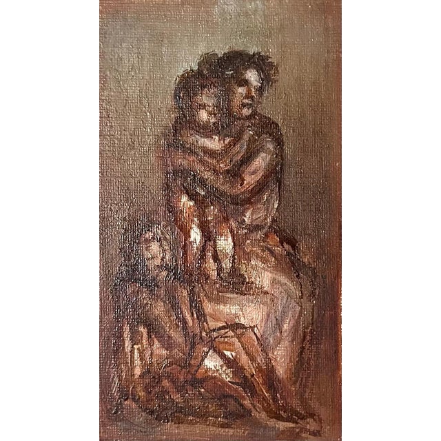 Simka Simkhovitch, Simka Simkhovitch WPA Artist Oil Painting Family Mother, Kids American Modernist, c.1930's For Sale