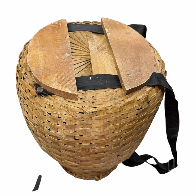 Wood Vintage Adirondack Backack Basket For Sale - Image 7 of 7