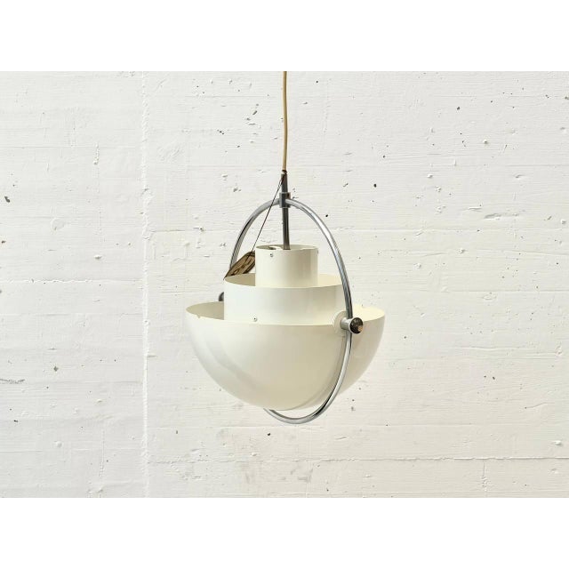 Lyfa Pendant Lamp with Chrome Ring by Louis Weisdorf for Lyfa, Denmark, 1960s For Sale - Image 4 of 18