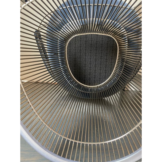 Fabric: Knoll Velvet (K784) Marina (63) Base Finish: Polished Nickel Dimensions: 26.5'W x 28.75"H x 22"D; Seat Height: 19"...