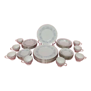 Mid 20th Century Wedgwood Belle Fleur Bone China Dinnerware Set, Service for 8- 50 Pieces