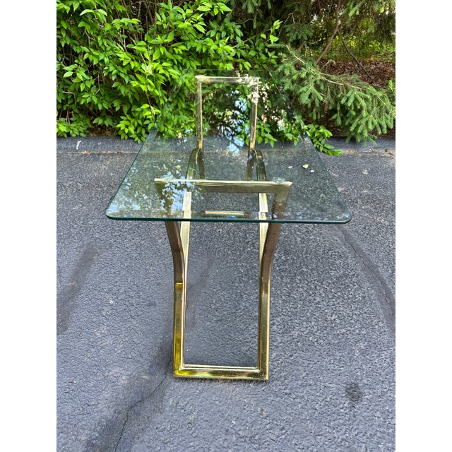 1980s 1980s Brass and Glass Sofa Table For Sale - Image 5 of 12