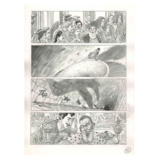 Vincenzo Bizzarri, Escape During a Party, Ink & Watercolor on Paper, 2015 For Sale