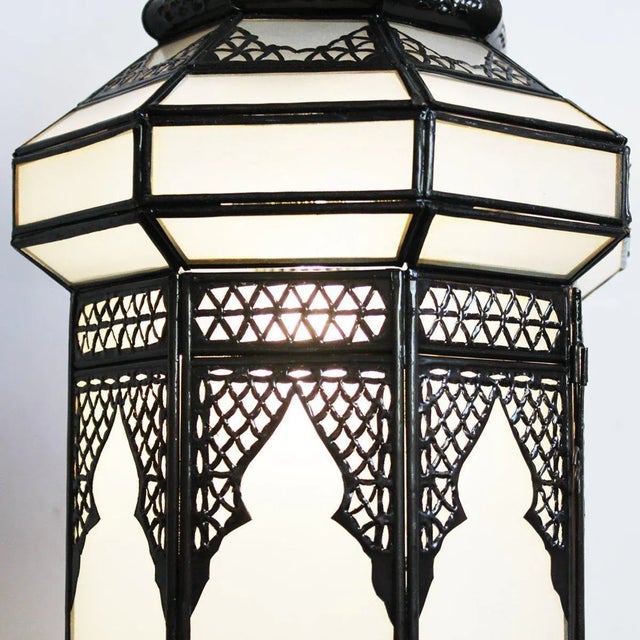Moroccan Vintage Moroccan Frosted Glass Pendant Light For Sale - Image 3 of 6