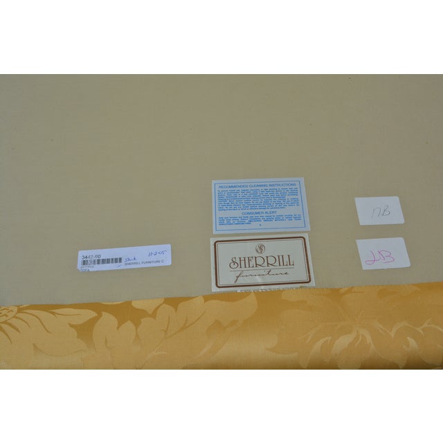 Sherill Yellow Damask Couch W/ Corded Fringed Skirt & Tasseled Throw Pillows For Sale - Image 18 of 18