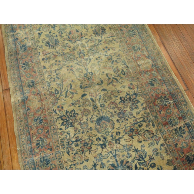 Blue Early 20th Century Persian Kashan Gallery Runner - 4'7" x 16'3" For Sale - Image 8 of 11
