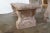 Pink Vintage Italian Granite Carved Stone Outdoor Picnic Dining Table & Benches 50" For Sale - Image 8 of 12