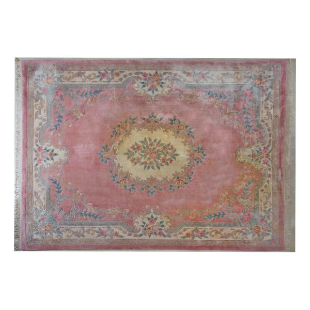 Chinese Rug with Pattern in the style of Aubusson For Sale