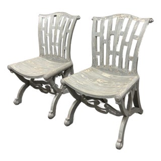 Regency Reproduction Curule Side Chairs, Pair For Sale