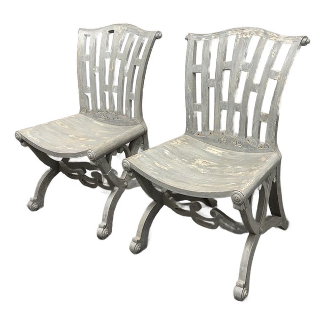Regency Reproduction Curule Side Chairs, Pair For Sale