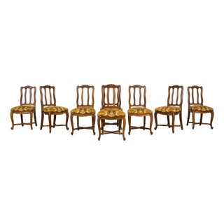 Set of 8 Early 20th Century French Louis XV Style Walnut Dining Chairs For Sale