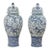 Pair of Chinese Blue and White Porcelain Dragon Palace Urns For Sale
