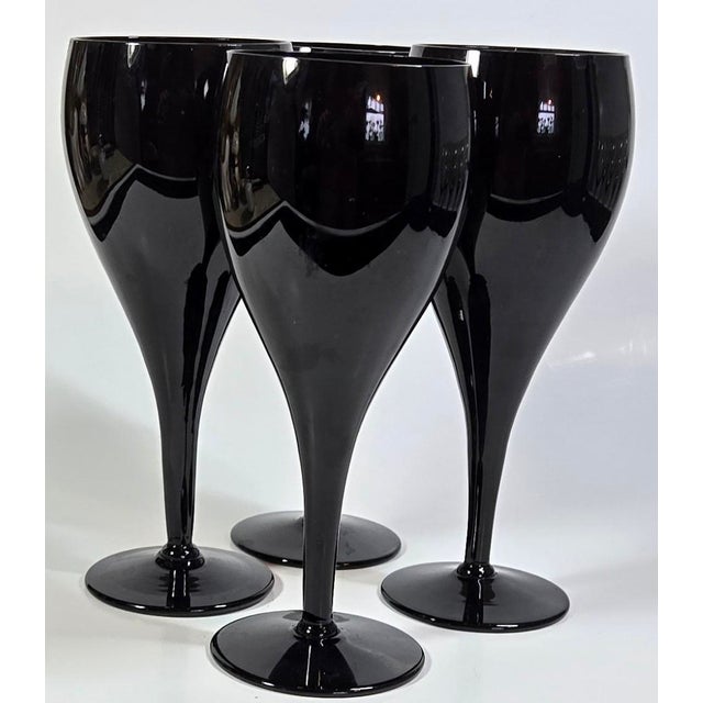 Mikasa Vintage Jet Black Teardrop Goblets- Set of 4 For Sale - Image 4 of 6