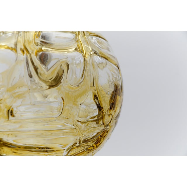 1960s Large Yellow Murano Glass Ball Pendant Lamp by Doria, Germany, 1960s For Sale - Image 5 of 8
