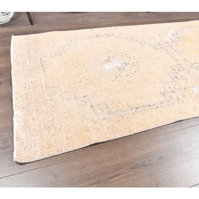 1960s Orange Geometric Turkish Hand-Knotted Runner For Sale - Image 4 of 8