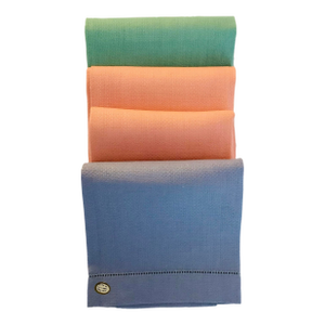 Irish Linen Hand Towels, 2 Pink, 1 Green, 1 Lavender With Original Labels