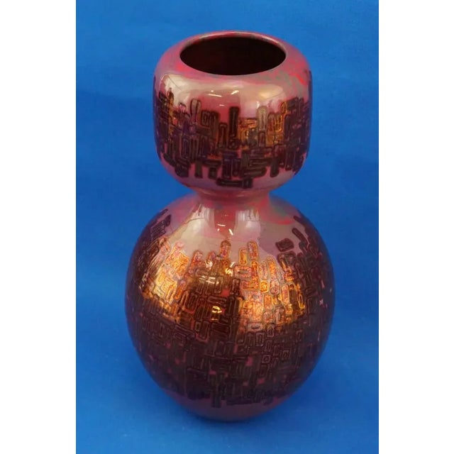 Gold Modern Futuristic Ceramic Double-Bulb Vase by Ivo Sassi, Italy, 1950s For Sale - Image 8 of 18