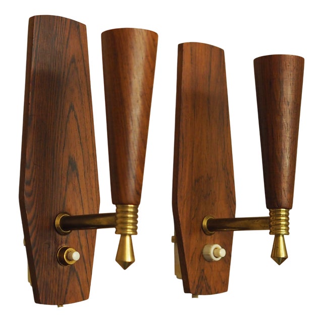 Danish Wall Lamps, Denmark, 1970s, Set of 2 For Sale