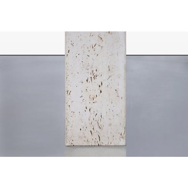 Ivory Vintage Italian Modern Sculptural Travertine Coffee Table, 1970s For Sale - Image 8 of 12