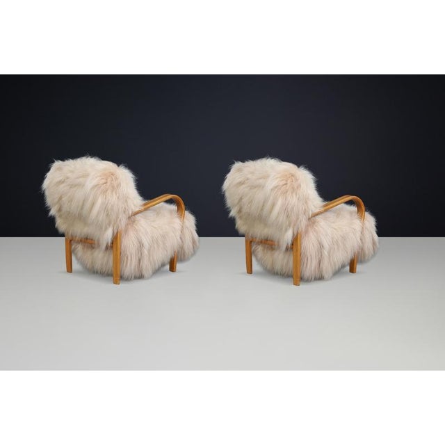 Lounge Chair in Patinated Bentwood by Kozelka & Kropáček, 1940s For Sale - Image 12 of 18