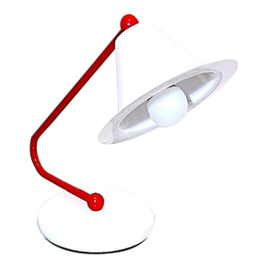 Memphis Milano Desk Lamp, Red and White, 1980s Italy