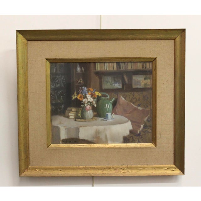 Wegelin, Interior Decor in La Cuche, 1950s, Gouache on Cardboard For Sale - Image 8 of 9