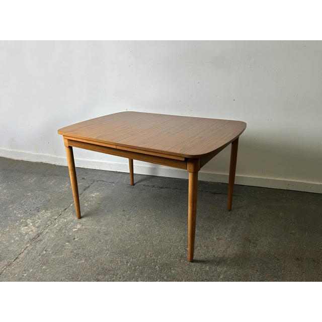 Mid Century Extending Formica Dining Table with Beech Legs from Schreiber, 1960s-70s For Sale - Image 10 of 11