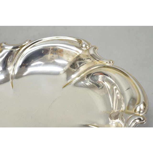 Vintage Caravelle Victorian Style Silver Plated Scalloped Serving Dish Bowl For Sale - Image 9 of 13