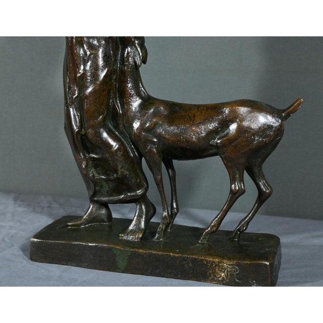 Brown Bronze of Woman with the Fawn from Primavera, 1930 For Sale - Image 8 of 18
