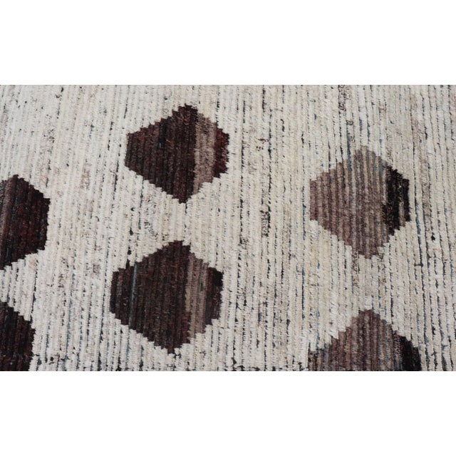 Teal and Brown Geometric Tribal Rug by Keivan Woven Arts 9'5 X 11'6 For Sale - Image 4 of 12