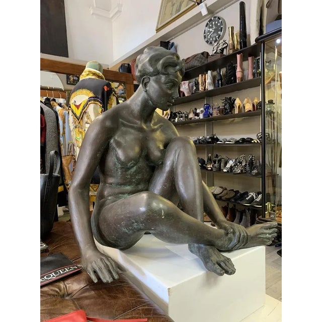 Bruni Bronze Women's Bronze Sculpture, 1920s For Sale - Image 3 of 10