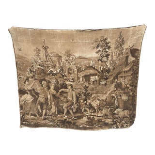 Antique Hand Loomed Portuguese Tapestry For Sale