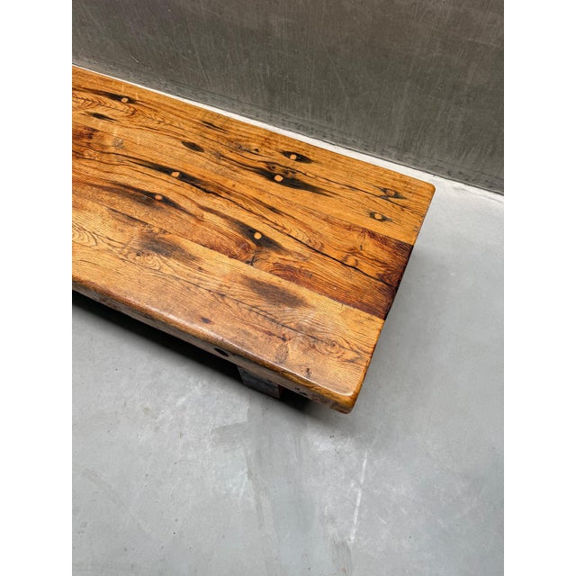 Brutalist Wabi-Sabi Oak Coffee Table For Sale - Image 6 of 9
