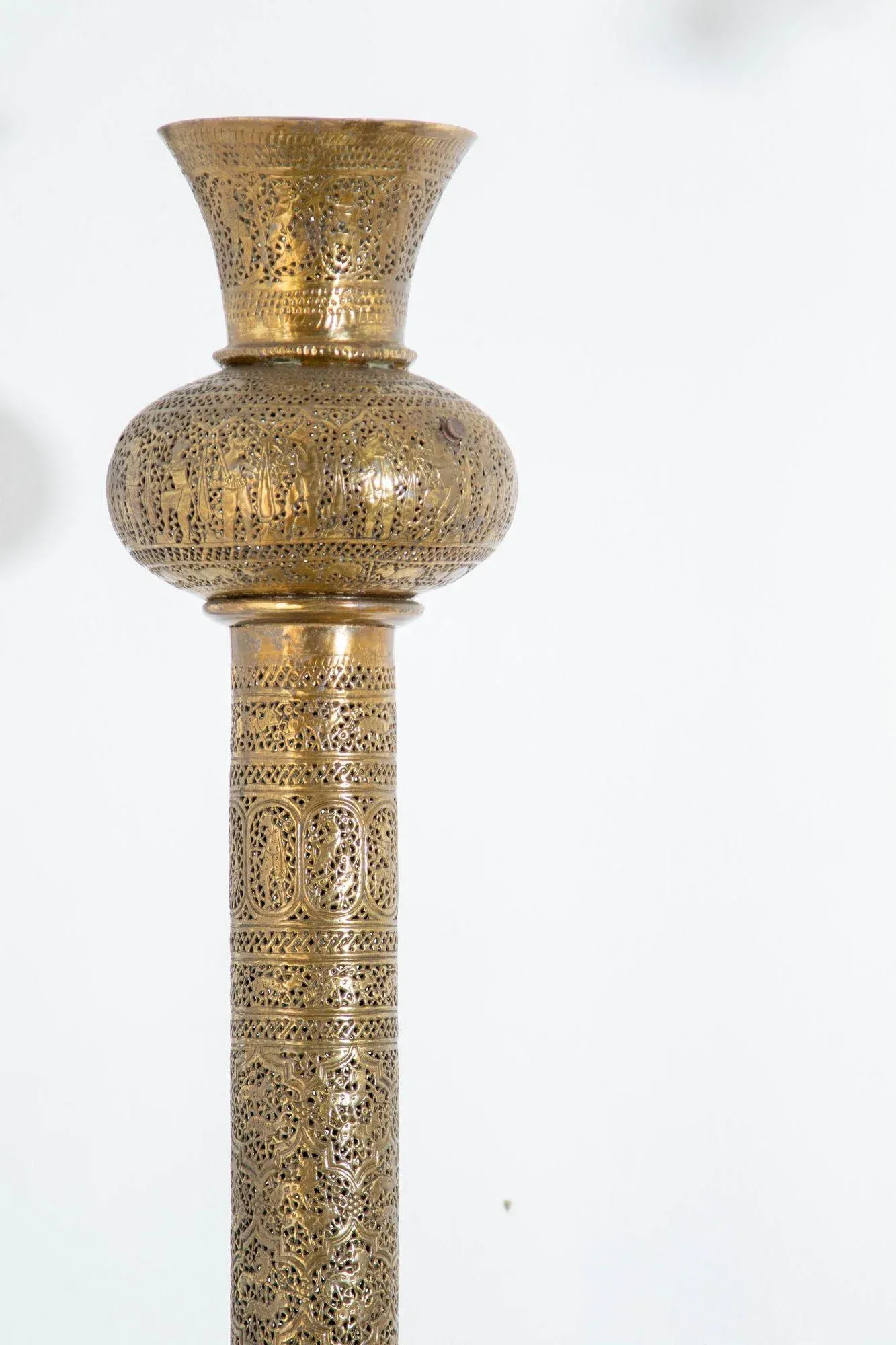 Antique 19th Century Brass Islamic Middle Eastern Floor Lamp