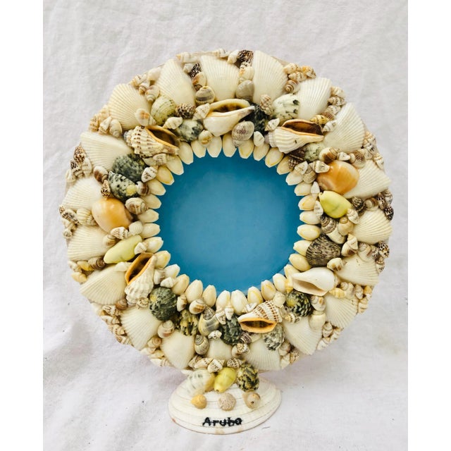 Vtg Folk Art Style Seashell Souvenir Frame For Sale - Image 11 of 11
