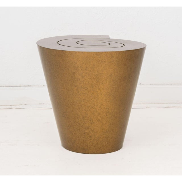 Modern Bronzed Steel Conical Spiral Side Table For Sale In New York - Image 6 of 6