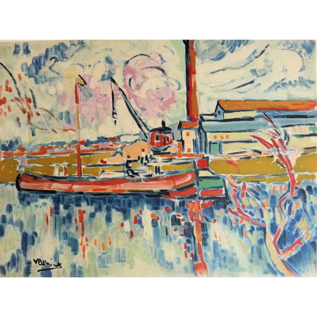 Maurice de Vlaminck (1876-1958) The Seine at Chatou Color lithograph after a painting by the artist Signed in the plate On...