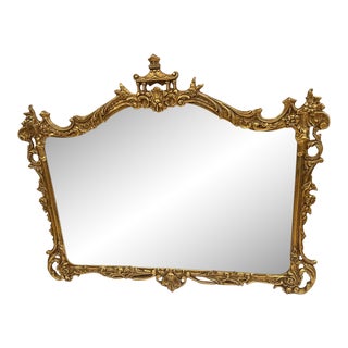 Large Pagoda Style Gilded Mirror For Sale