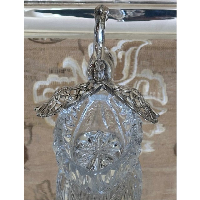 Early 20th Century Early 20th Century Fabergé Inspired Sterling Silver & Crystal Swan For Sale - Image 5 of 12