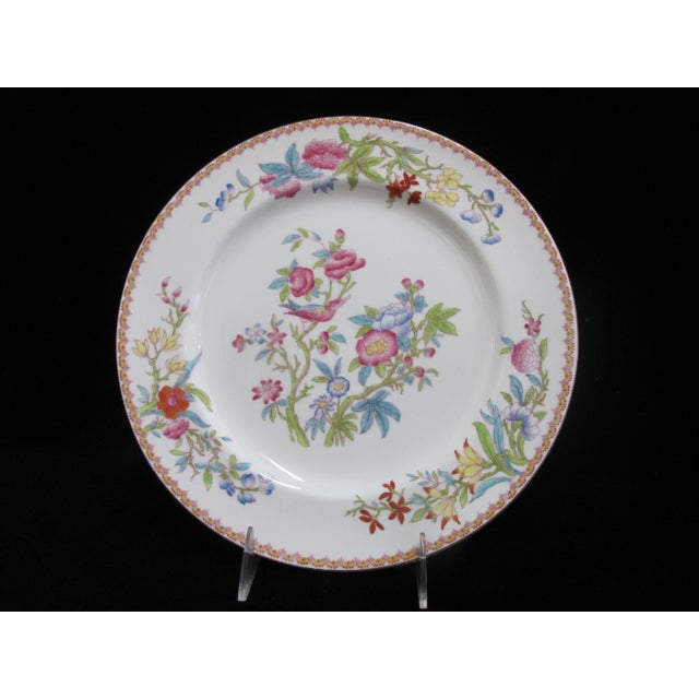 Beautiful Royal Doulton England Bone China dinner plate set of 4 in colorful Ito E2929 pattern. Manufactured in England...