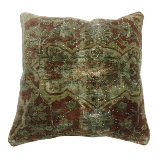 Antique Persian Kashan Rug Pillow For Sale