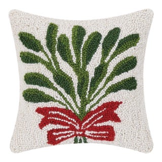 Mistletoe Hook Pillow 10" x 10" For Sale