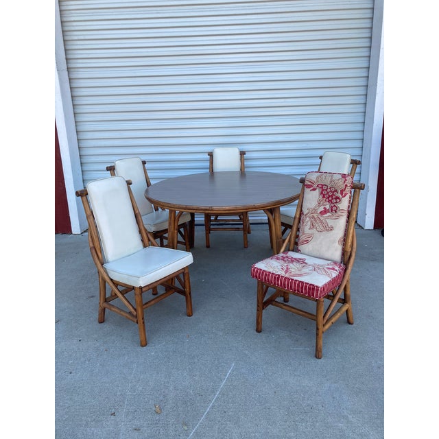 Mid Century Bamboo Dining Set 6 Pieces Chairish