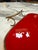 Arlecchino Milano Red Serving Tray With Brass Handles For Sale - Image 4 of 9