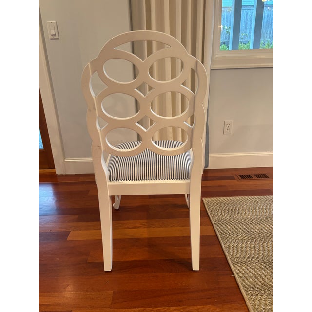 Bungalow 5 Set of 6 White Frances Elkins Style Villa & House Dining Side Chairs For Sale - Image 4 of 4