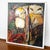 Mid-Century Modern Mid Century Modern Oil Painting Abstract Expressionism Red Green Black Signed For Sale - Image 3 of 10
