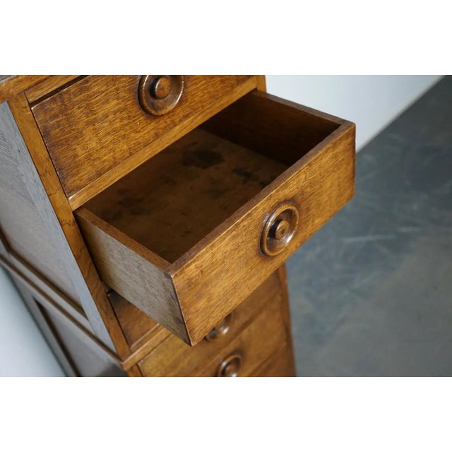 Wood English Oak Apothecary Cabinet, 1930s For Sale - Image 7 of 13