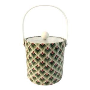 Vintage Kraftware Faux Needlepoint Ice Bucket