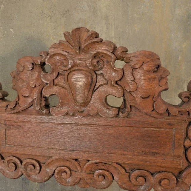 Brown Carved Throne Chair, 1880s For Sale - Image 8 of 11